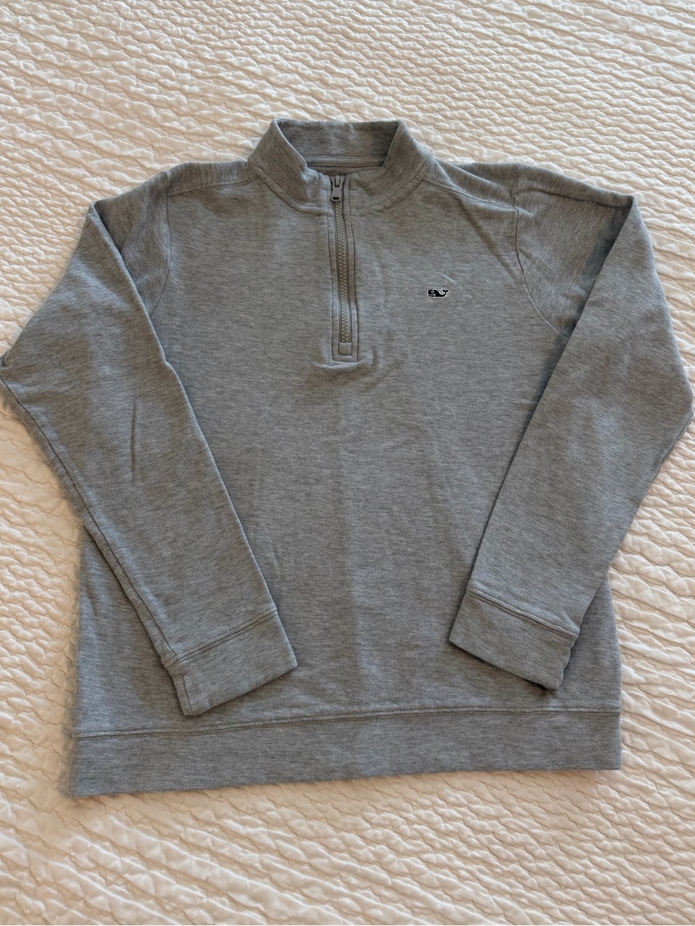 Vineyard Vines 🐳 Boys' Gray Quarter-Zip Knit Sweater, Size M Boy